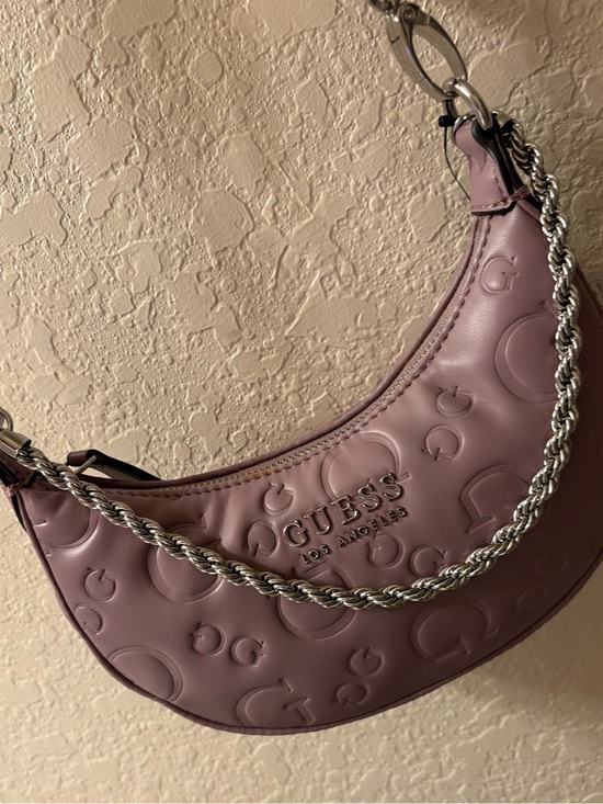 Guess Handbags - GUESS Mauve Purple Palmillas Logo Crescent Shoulder Bag / Crossbody BRAND NEW!!